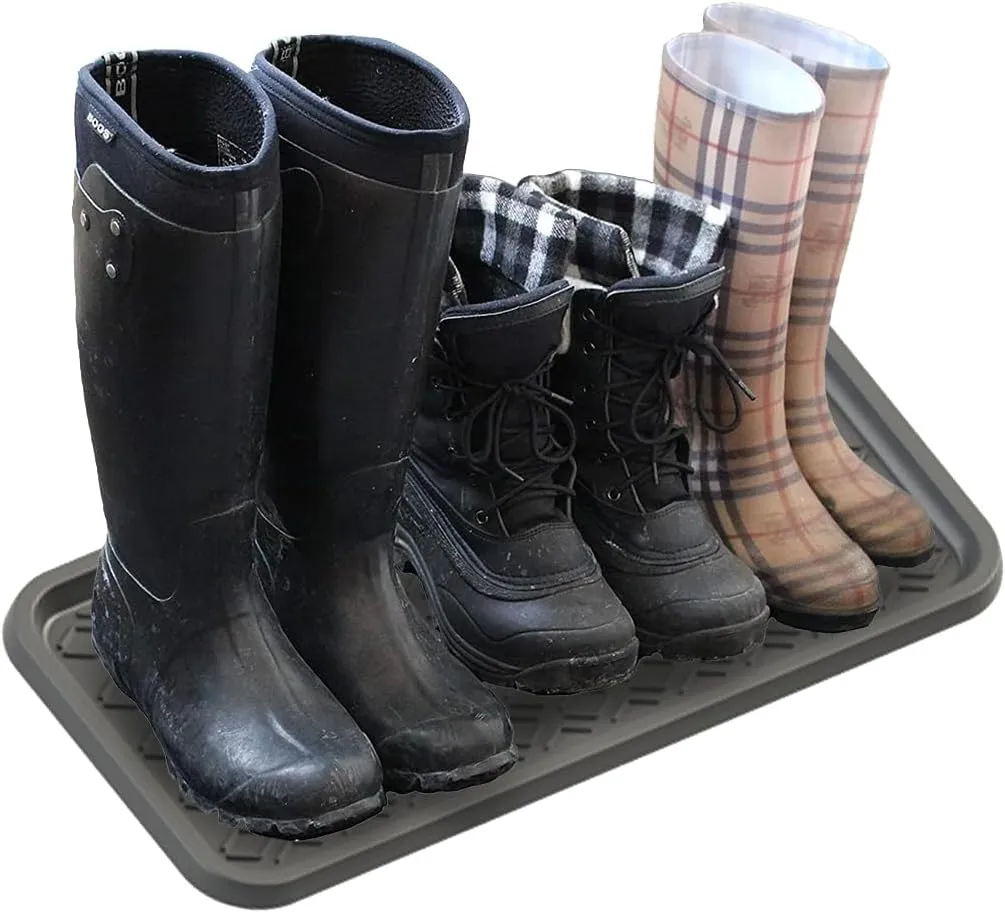 Sun Dolphin Boot Tray for Entryway Indoor, Heavy Duty Plastic Shoe Tray, Water Resistant Shoe Mat Tray Multipurpose Boot Mat