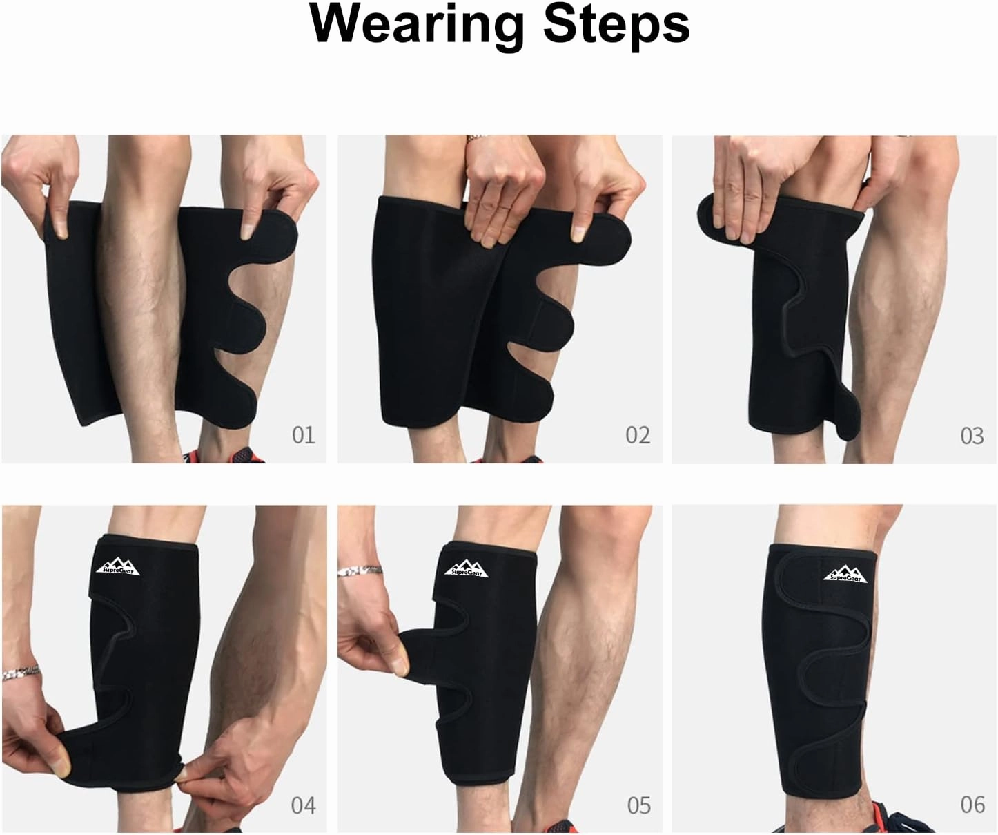 supregear Calf Support Brace, 2 Pack Shin Splint Compression Adjustable Calf Wrap Sleeve for Muscle Swelling Hiking Training
