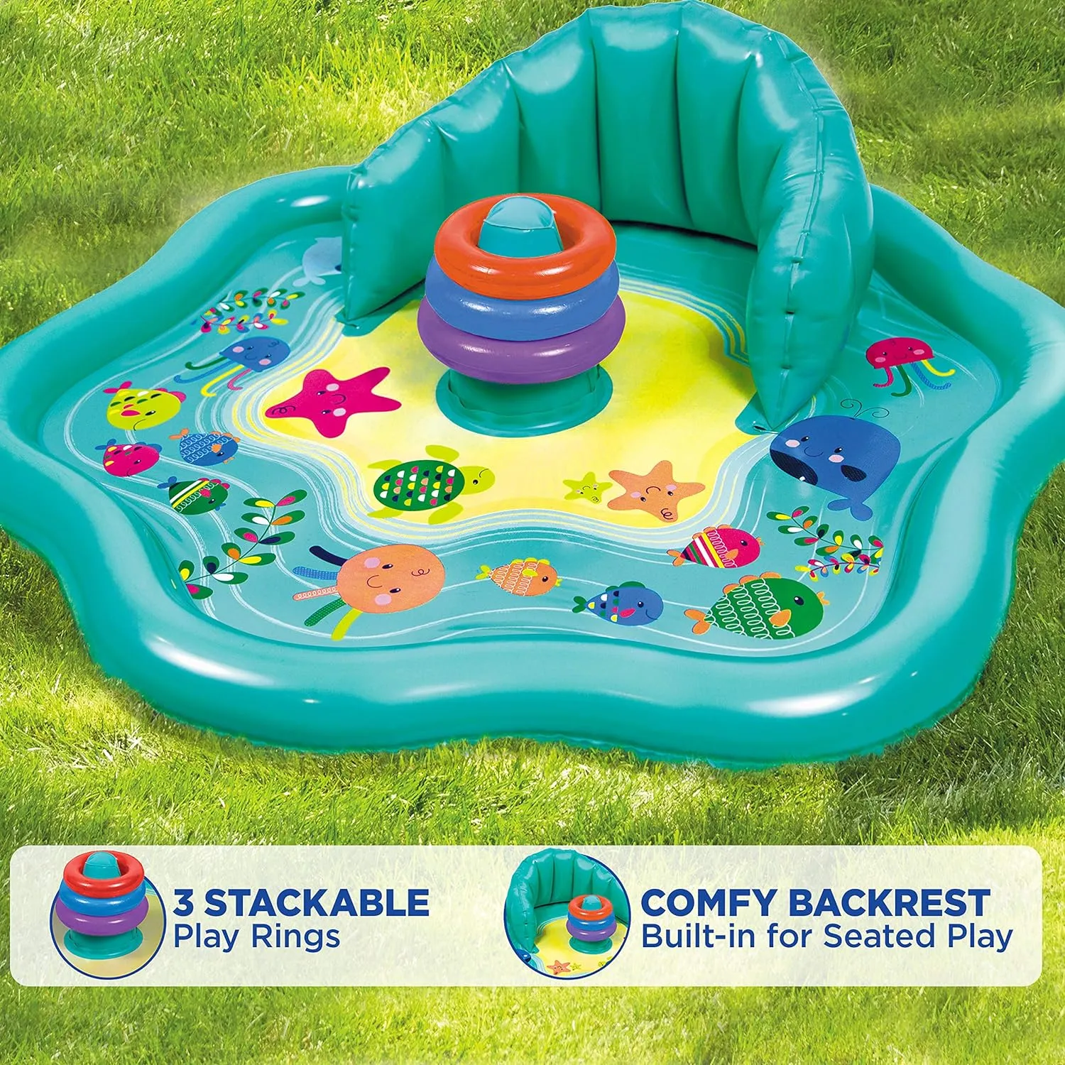 SwimSchool Infant Baby Pool Floats, Free Swimming, Super Buoyant – Ages 6-24 Months – Multiple Colors/Styles – Adjustable Canopies and Seats, Splash & Play Baby Floaties