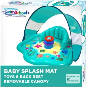 SwimSchool Infant Baby Pool Floats, Free Swimming, Super Buoyant – Ages 6-24 Months – Multiple Colors/Styles – Adjustable Canopies and Seats, Splash & Play Baby Floaties