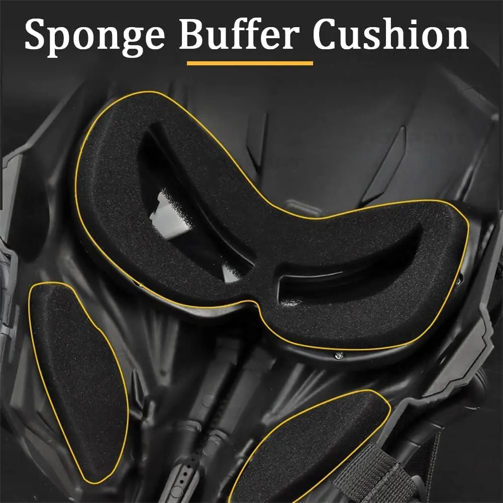 Tactical Mask Balaclava Mask Full face Protection Transparent Goggles Adjustable Skull Mask ,for Halloween Role Playing