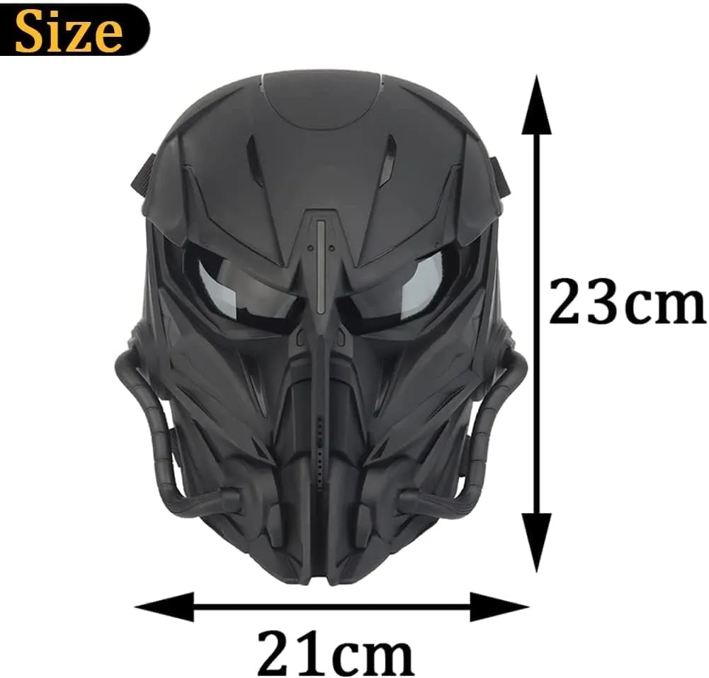Tactical Mask Balaclava Mask Full face Protection Transparent Goggles Adjustable Skull Mask ,for Halloween Role Playing