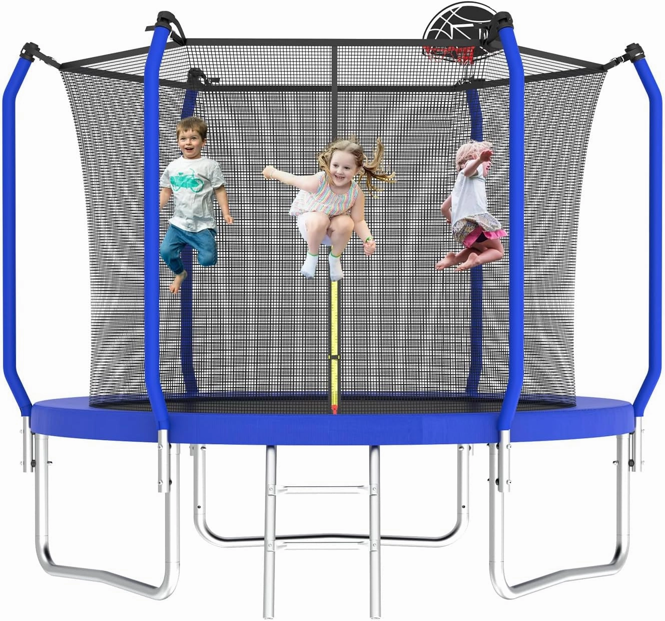 Tatub Upgraded 10FT 8FT 12FT 14FT Trampoline for Kids and Adults, Outdoor Trampolines with Basketball Hoop & Enclosure Net, Accessories Set, Backyard Trampoline for 4-8 Kids and Adults