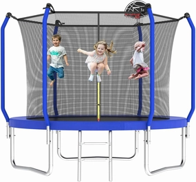 Tatub Upgraded 10FT 8FT 12FT 14FT Trampoline for Kids and Adults, Outdoor Trampolines with Basketball Hoop & Enclosure Net, Accessories Set, Backyard Trampoline for 4-8 Kids and Adults