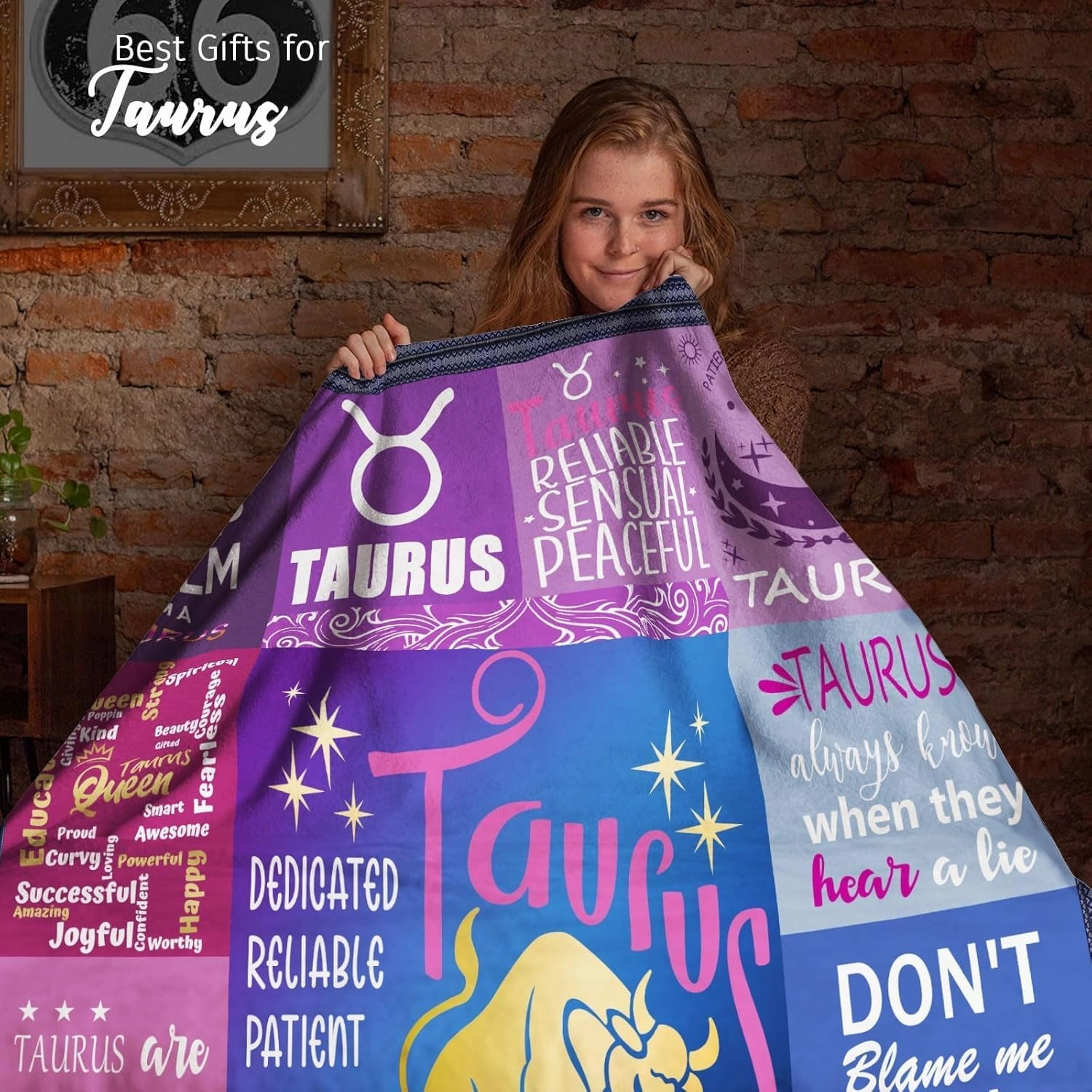 Taurus Zodiac Throw Blanket – 50"x60" Soft Fleece – Astrology Gift for Taurus Women – Birthday, Mother's Day, Taurus Constellation Decor