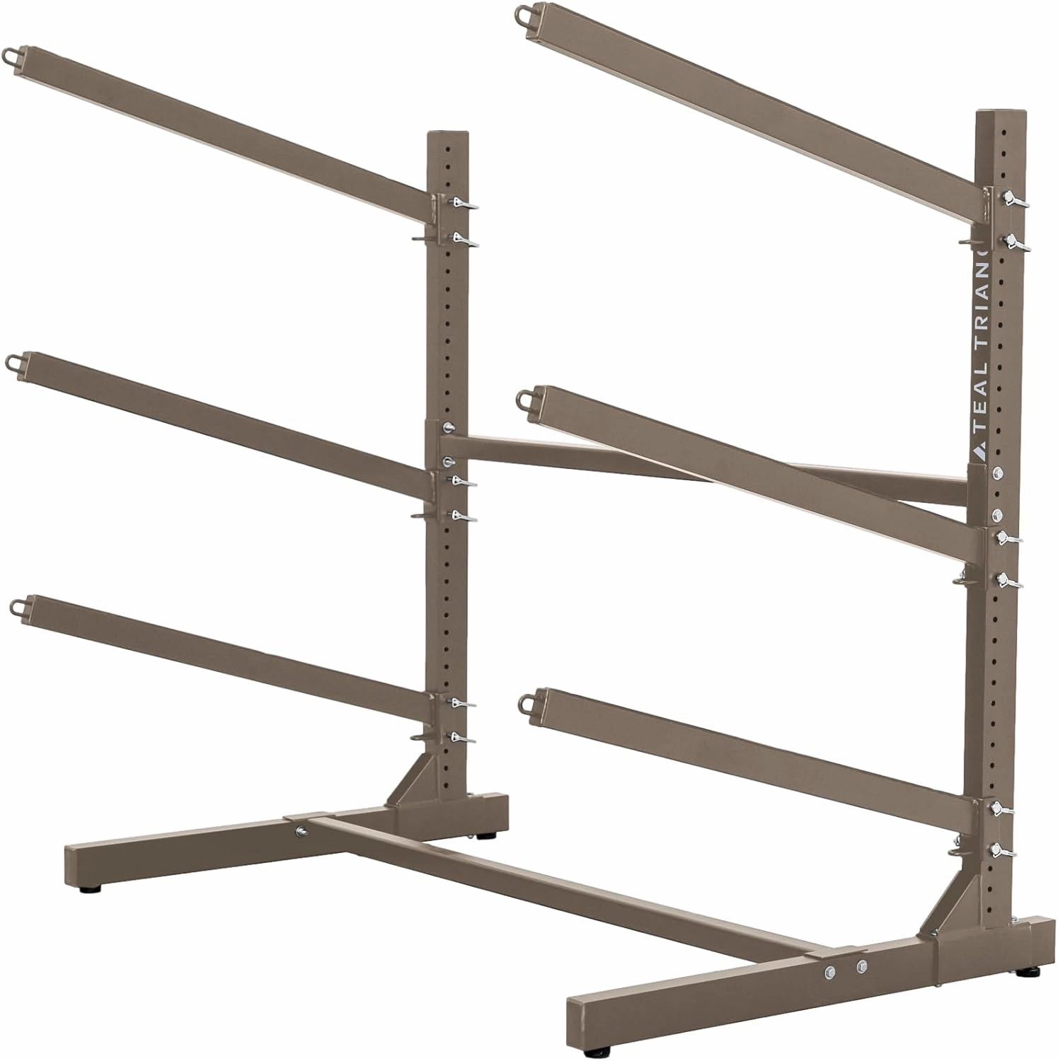 Teal Triangle Freestanding Kayak Storage Rack - Storage Rack for 3 Kayaks or Canoes - Premium Kayak Stand for Outdoor and Indoor - Adjustable Kayak Holder and Canoe Storage Stand