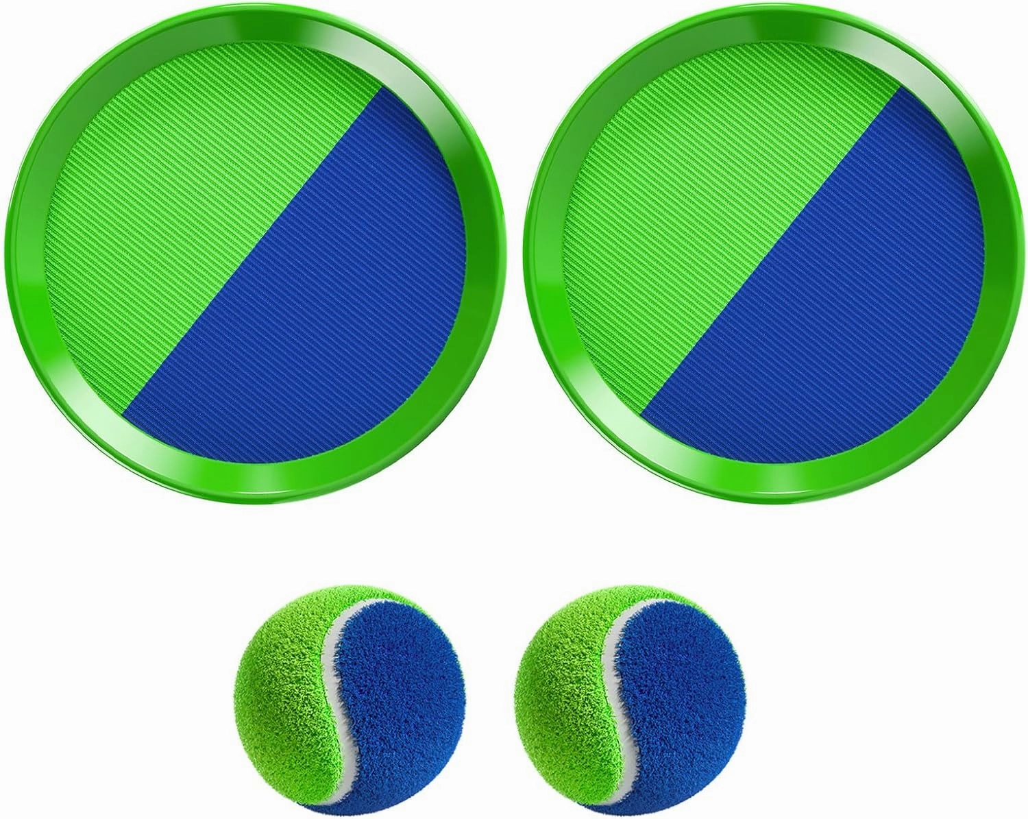 TEMI Outdoor Toys Gifts for 3-8 Year Old Kids, Toss and Catch Ball Set with 2 Paddles 2 Balls, Beach Toys Yard Games for Boys Girls