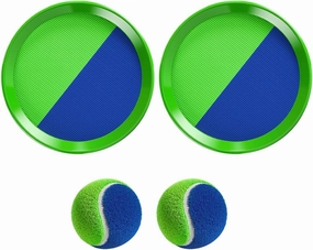 TEMI Outdoor Toys Gifts for 3-8 Year Old Kids, Toss and Catch Ball Set with 2 Paddles 2 Balls, Beach Toys Yard Games for Boys Girls