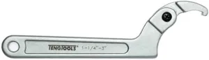 Teng Tools 32-75mm (1 1/4 Inch - 3 Inch) Adjustable C Hook Spanner Wrench - HP102, Silver