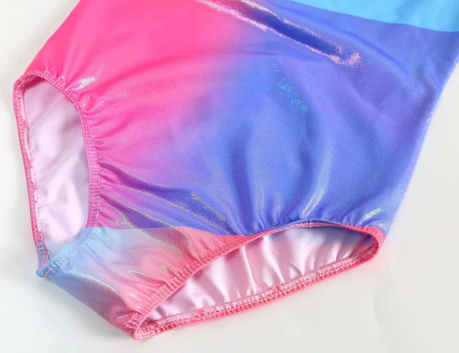 TENVDA Gymnastics Leotards for Girls 5-12 Years Old Sparkly Dance Tumbling Outfit Matching Shorts Set