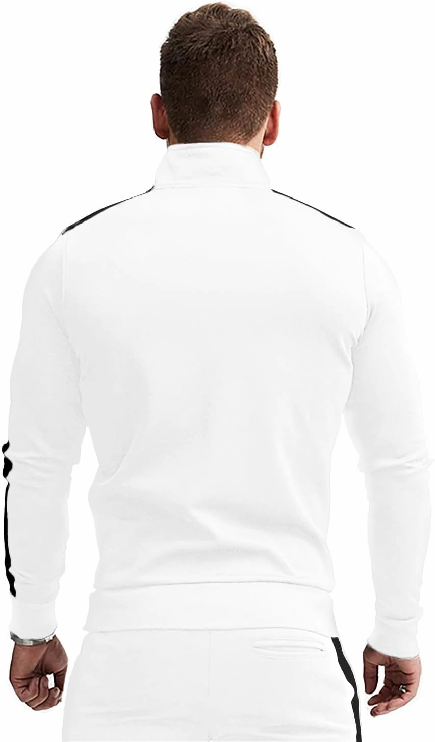 TEZO Men's Casual Active Tracksuits Full Zip Sports Jogging Suits Sets Athletic Running 2 Piece Sweatsuits with Zip Pockets