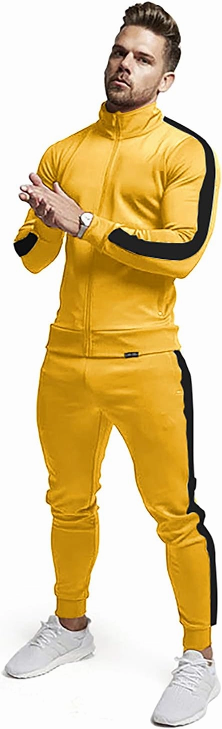 TEZO Men's Casual Active Tracksuits Full Zip Sports Jogging Suits Sets Athletic Running 2 Piece Sweatsuits with Zip Pockets