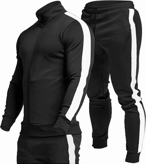 TEZO Men's Casual Active Tracksuits Full Zip Sports Jogging Suits Sets Athletic Running 2 Piece Sweatsuits with Zip Pockets