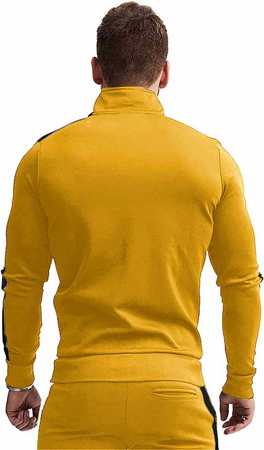 TEZO Men's Casual Active Tracksuits Full Zip Sports Jogging Suits Sets Athletic Running 2 Piece Sweatsuits with Zip Pockets