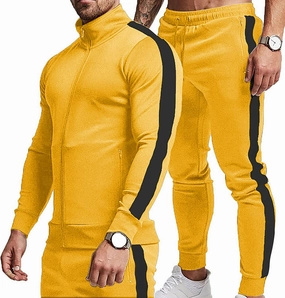 TEZO Men's Casual Active Tracksuits Full Zip Sports Jogging Suits Sets Athletic Running 2 Piece Sweatsuits with Zip Pockets