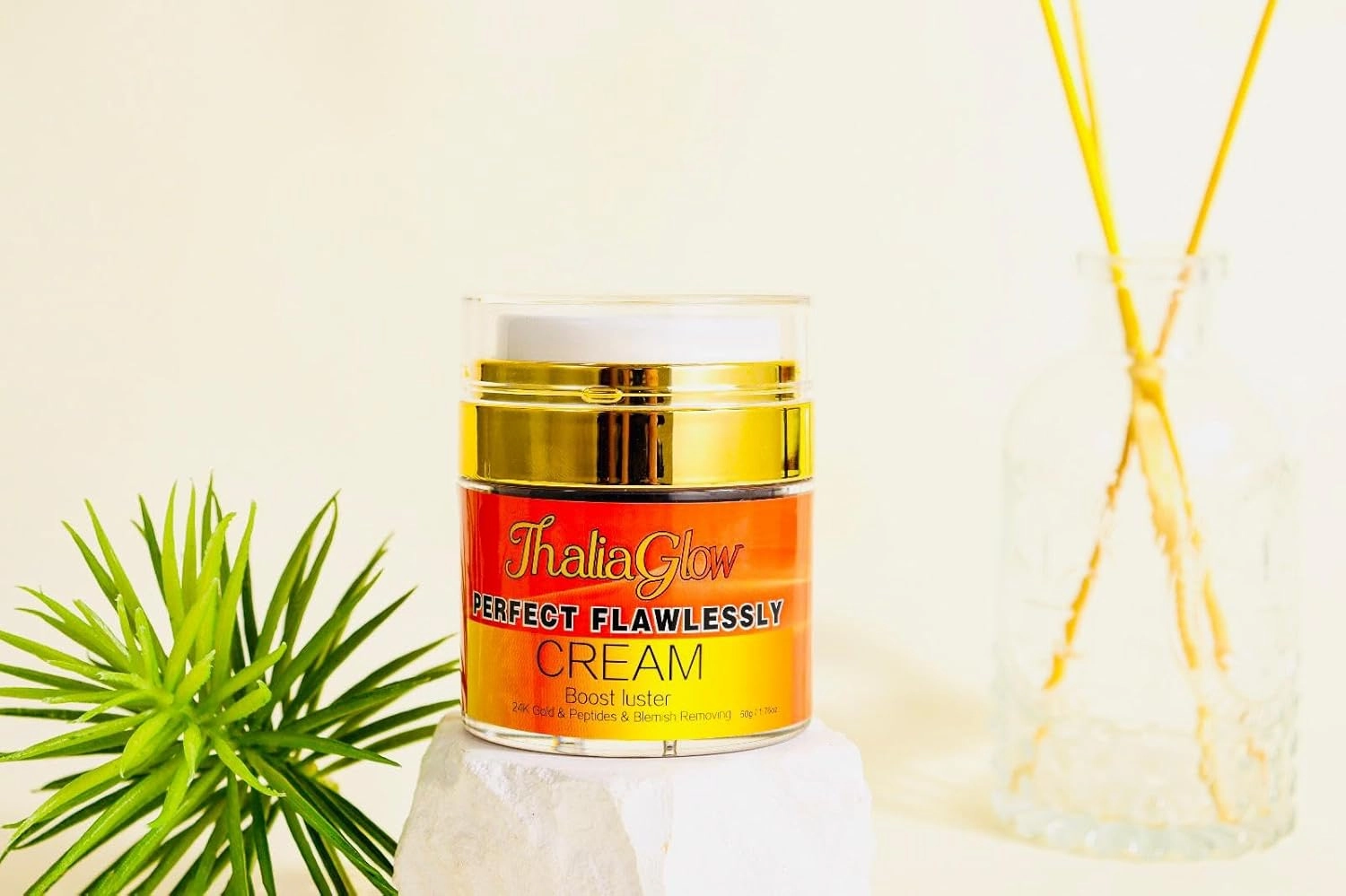 ThaliaGlow Perfect Flawlessly Cream, 24k Gold & Peptides, Blemish Removing Boost Luster