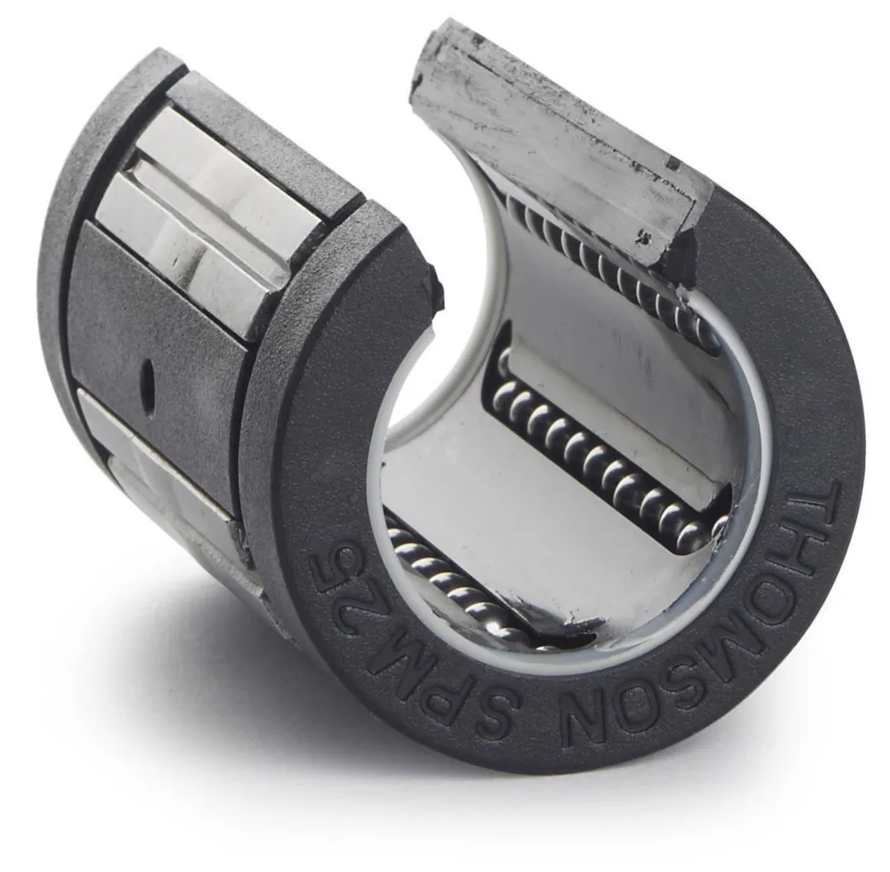 Thomson SPM20OPNWW Ball Bushing Bearing, Super, Open, Self-Aligning, Seals at Both Ends, Use with 20 mm Diameter Class L Shaft for Continuously Supported Applications