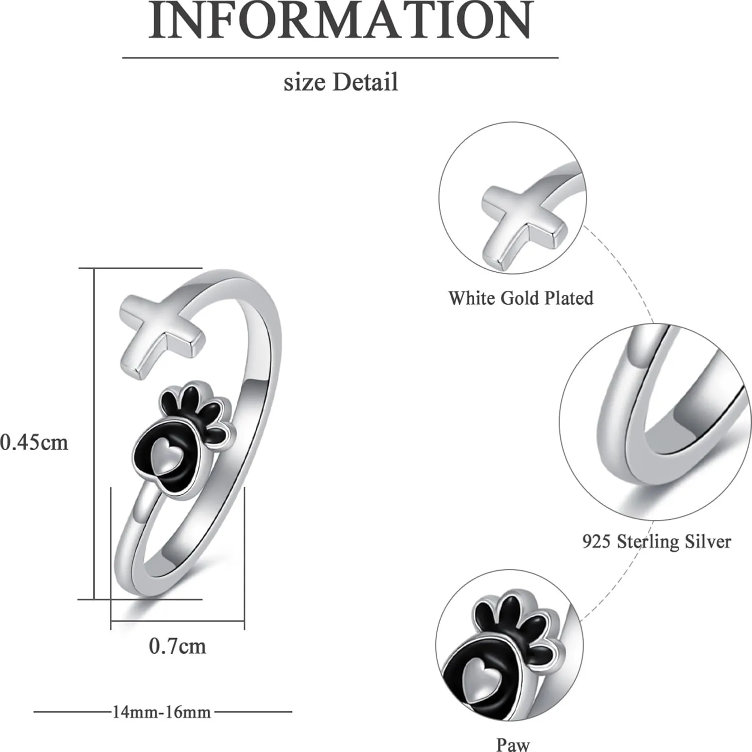 Toe Ring for Women 925 Sterling Silver Toe Rings Butterfly/Dragonfly/Pet Paw Prints Toe Rings Adjustable Beach Open Toe Rings