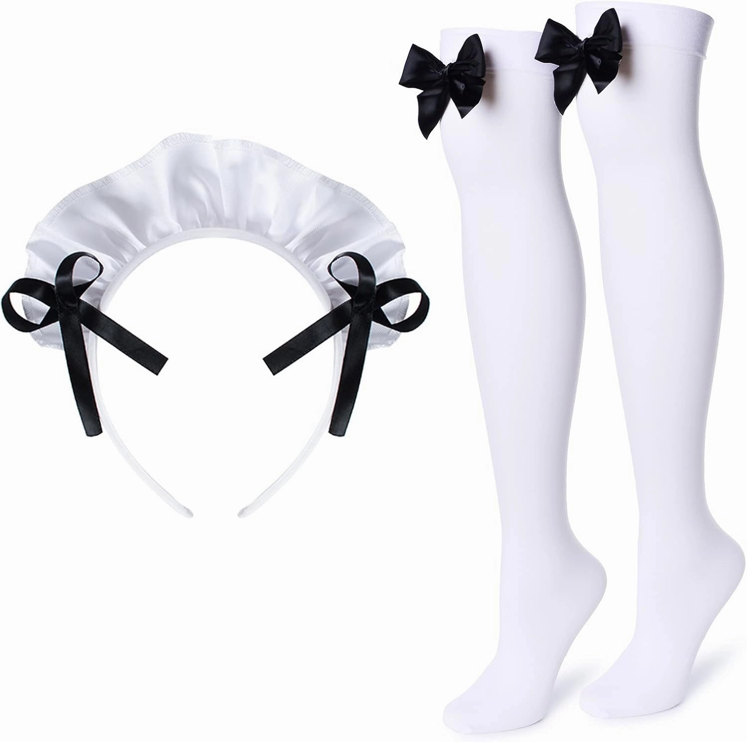 TOKYO REVENGERS Adjustable Retro Ruffle Maid Costume Apron Pockets With French headdress Socks set