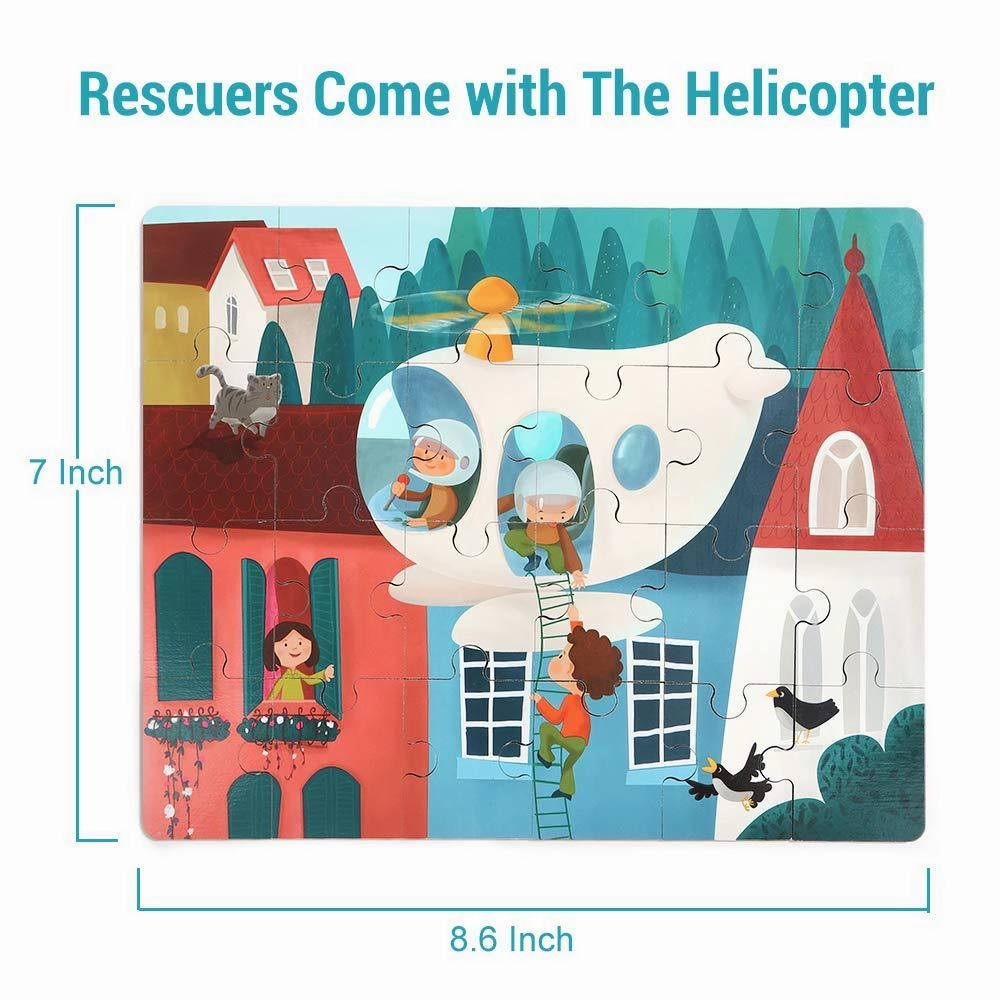 Top Bright Wooden Puzzles in Helicopter