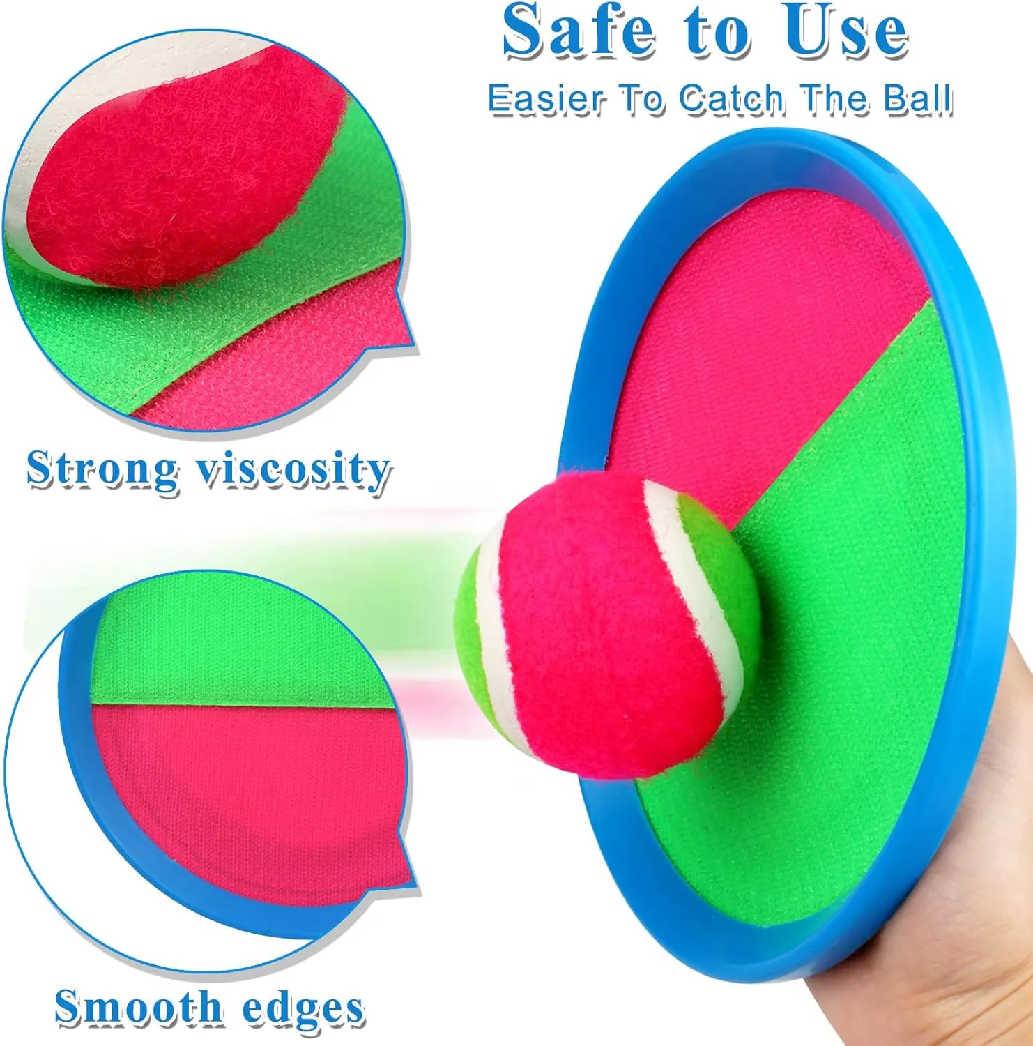 Toss and Catch Ball Set, Paddle Catch Ball and Toss Game for Kids, Great Beach Games/Backyard Games/Outdoor Games for Kids and Family