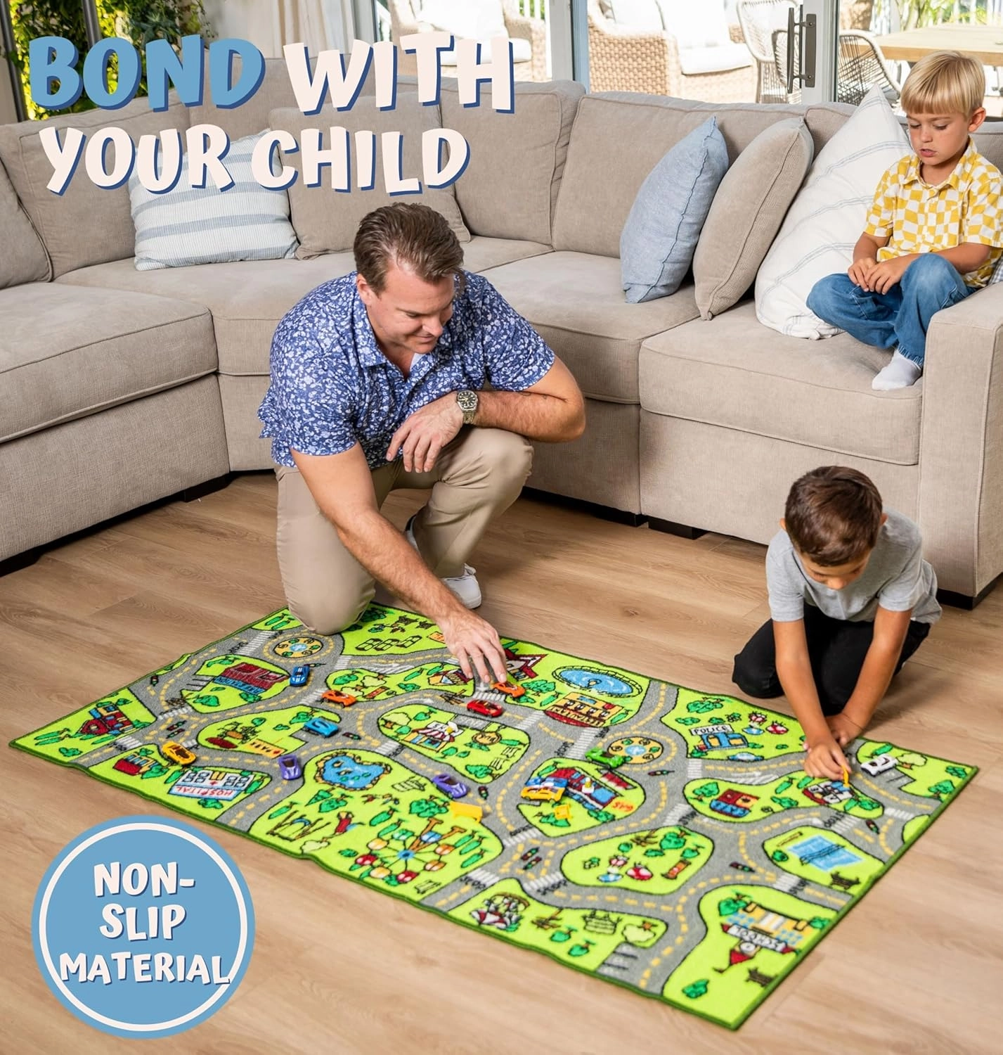 ToyVelt Kids Carpet Playmat Car Rug – Educational Road Traffic Carpet Multi Color Play Mat - X-Large 71" x 39" Best Kids Rugs for Playroom & Kid Bedroom – for Ages 3-12 Years Old