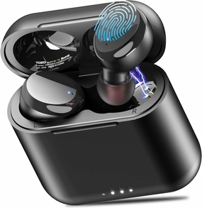 TOZO T6 True Wireless Earbuds Bluetooth 5.3 Headphones 50H Long Playtime, Wireless Charging Case, IPX8 Waterproof Stereo Earphones, Built-in Mic Calls, Headset Premium Deep Bass 32 Preset EQs via APP