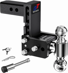 Trailer Hitches, Adjustable Trailer Hitch Ball Mount - Fits 2.5" Receiver, Dual Ball (2" x 2-5/16"), 5" Drop, 15,000 GTW - GT25052B