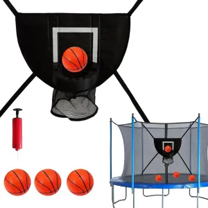Trampoline Basketball Attachment - Backyard Basketball Hoop | Soft Hoop Set for Kids | Trampoline Game Accessory | Gym Basketballs Set | Lawn Activity Equipment for Men and Women