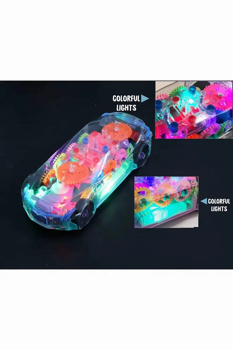 Transparent 3D Lights Car Toy For Kids