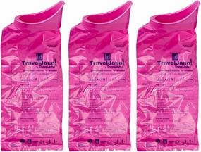 Travel Jane Emergency Bathroom Kit for Women - Portable Urinals for Traveling, Camping, Hiking - Odorless, Hygienic, Non-Toxic, Disposable (1pk - 18 Count)