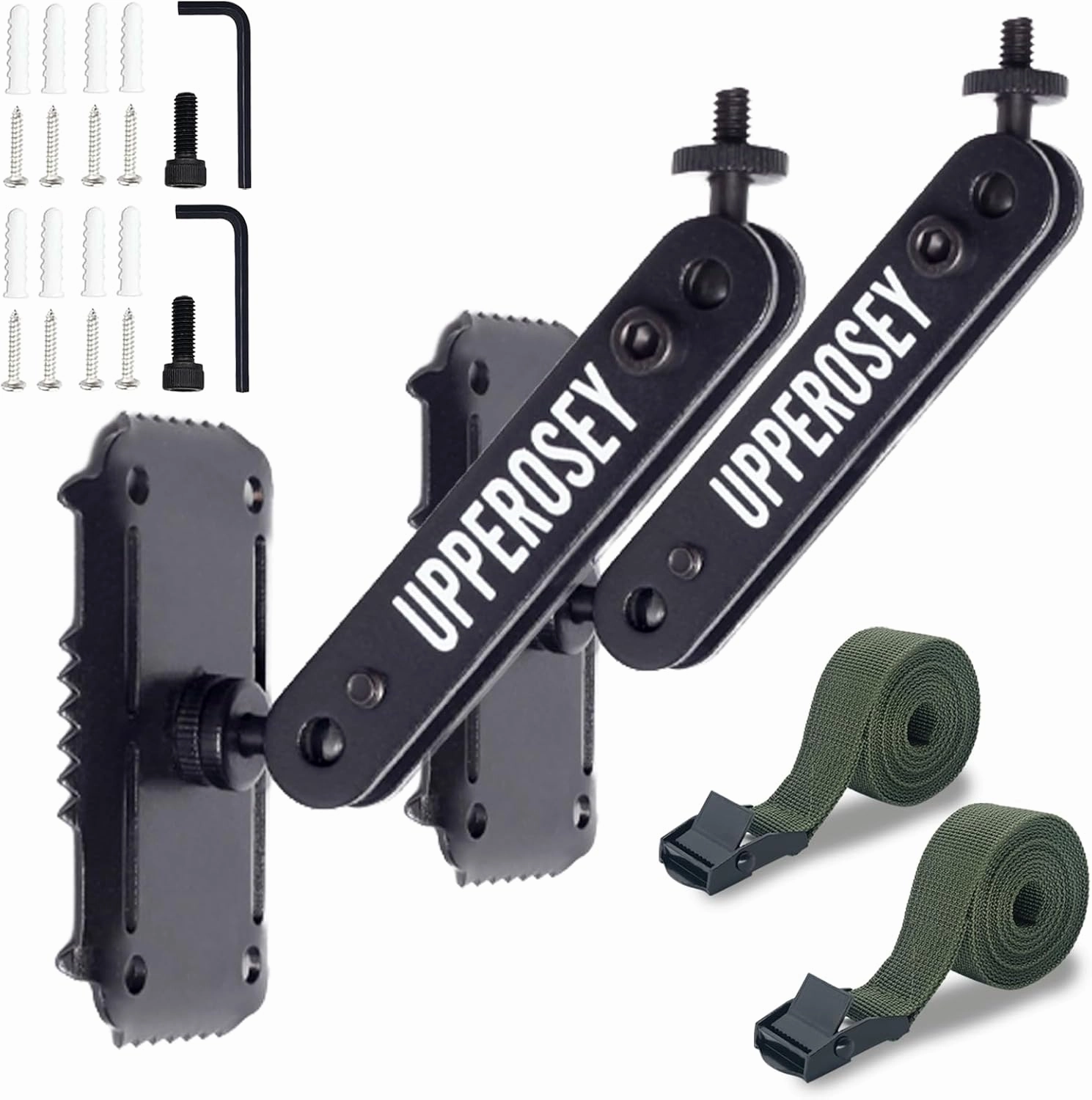 TreeDude4 Trail Camera Mounting Bracket, Alloy & Built-to-Last Hunting Gear Accessory for Outdoor, Trail Cam Mount w/ 360° Adjustable Quick Set-up (2 Sets w/Green Strap)