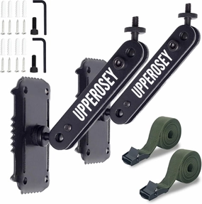 TreeDude4 Trail Camera Mounting Bracket, Alloy & Built-to-Last Hunting Gear Accessory for Outdoor, Trail Cam Mount w/ 360° Adjustable Quick Set-up (2 Sets w/Green Strap)