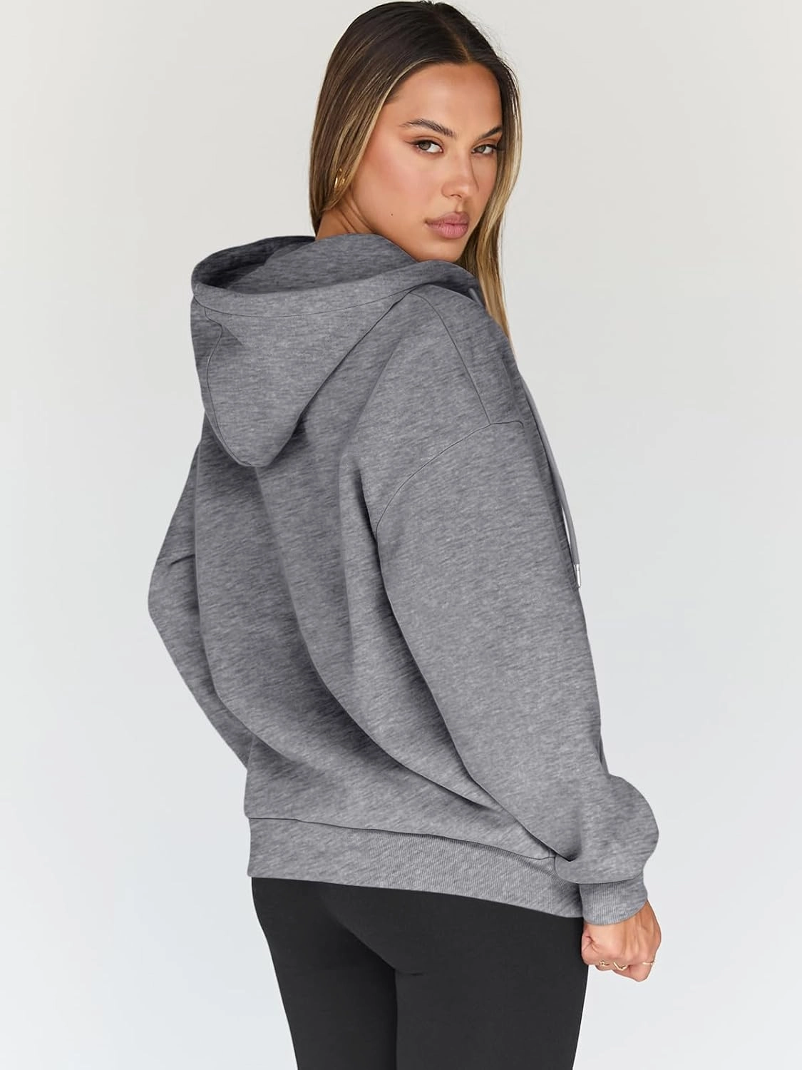 Trendy Queen Womens Zip Up Hoodies Oversized Sweatshirts Fall Fashion Outfits Casual Jackets 2025 Winter Clothes