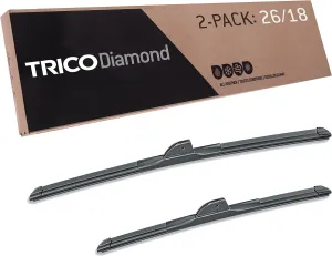 TRICO Diamond™ (25-2618) 26 Inch & 18 inch pack of 2 High Performance Automotive Replacement Windshield Wiper Blades For My Car Super Premium All Weather Beam Blade for Select Vehicle Models
