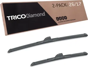 TRICO Diamond 26"   17" Premium Automotive Replacement Windshield Wiper Blades (Set of 2), Passenger and Driver Side All-Weather Beam Wiper Blades for Select Vehicle Models