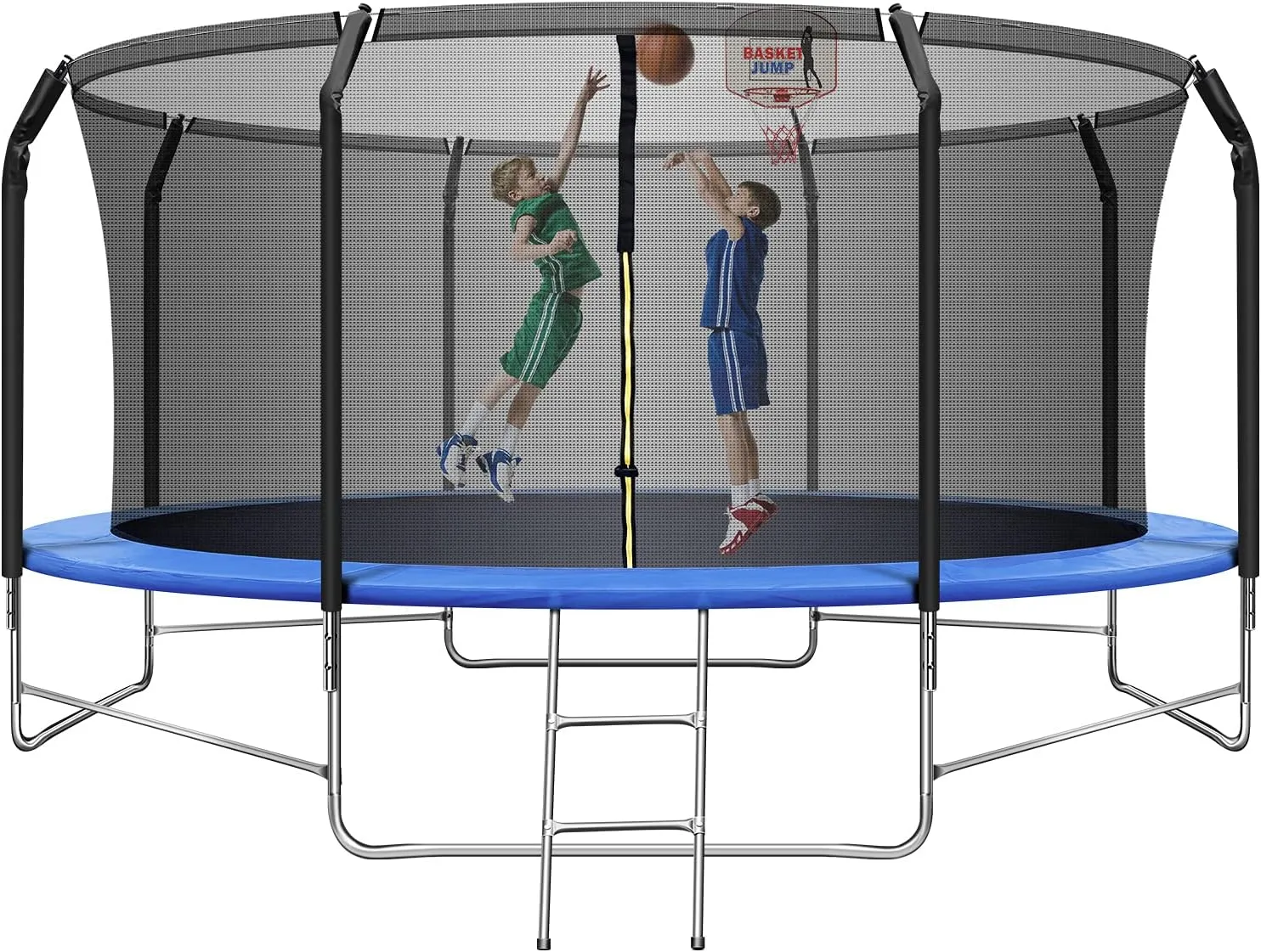 TRIPLE TREE 14FT 16FT Trampoline with Balance Bar, Thickened Recreational Trampoline for Kids & Adults, ASTM Approved Heavy Duty Outdoor Trampoline with Safety Enclosure Net, Ladder, Jumping Mat