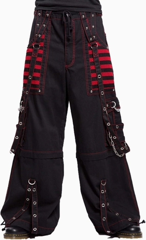 Tripp Electro Pants [Black/Red] Wide Leg Baggy Gothic Emo Punk