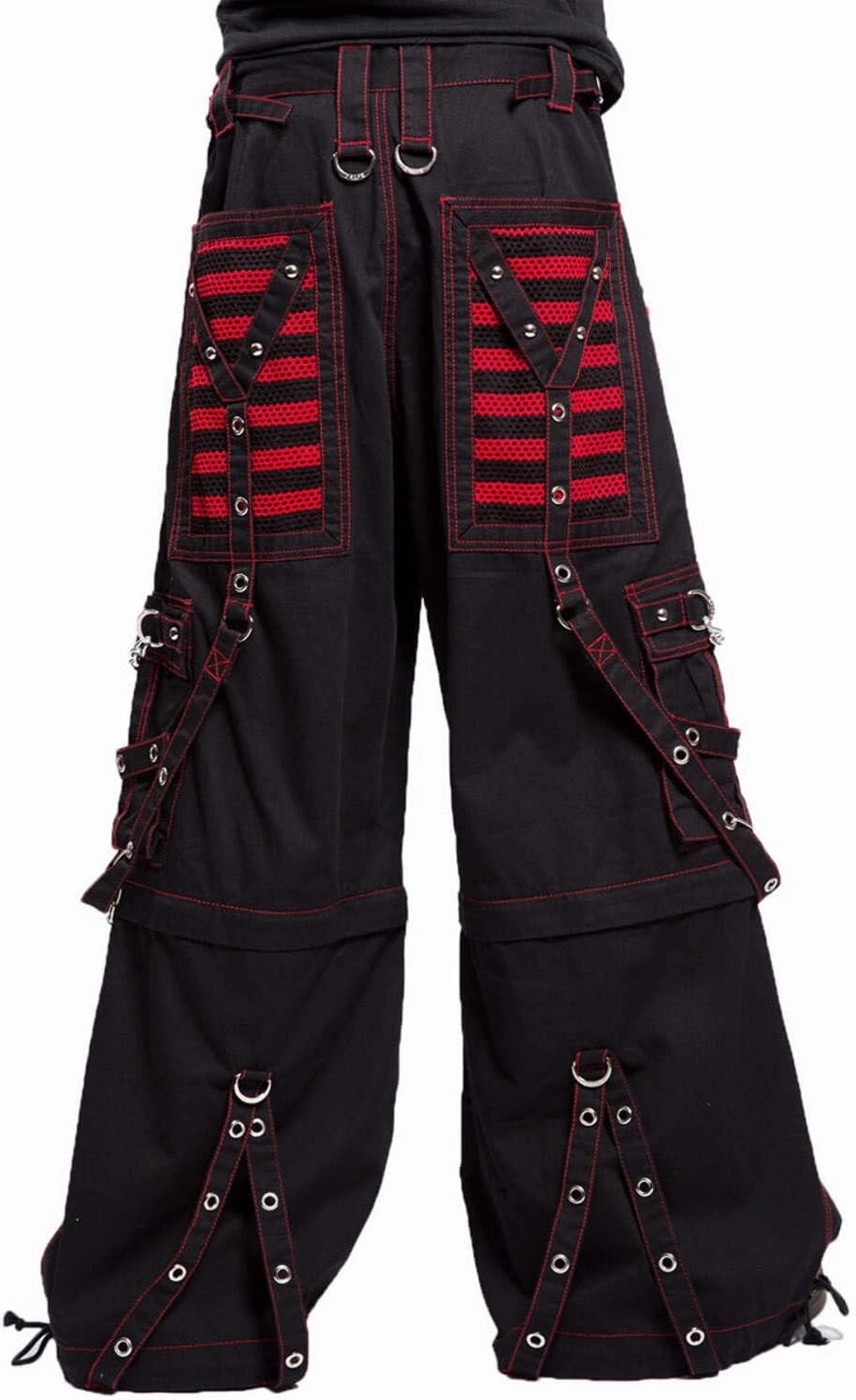 Tripp Electro Pants [Black/Red] Wide Leg Baggy Gothic Emo Punk