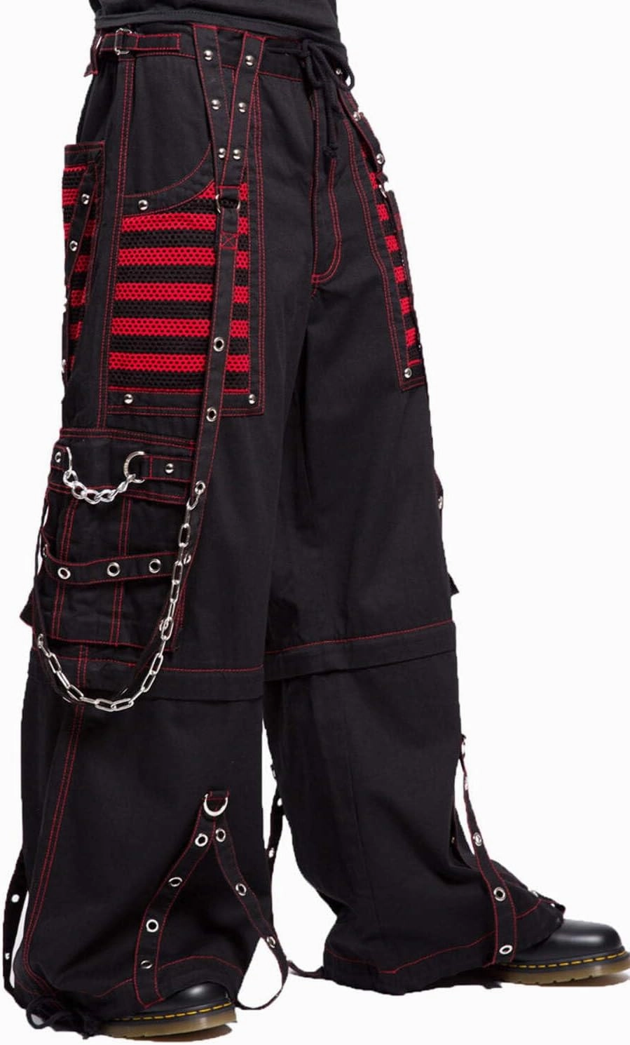 Tripp Electro Pants [Black/Red] Wide Leg Baggy Gothic Emo Punk