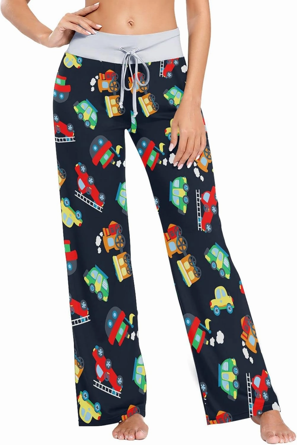 Truck Colorful Transport Car Women's Pajama Pants Under Construction Sleepwear XS-XL