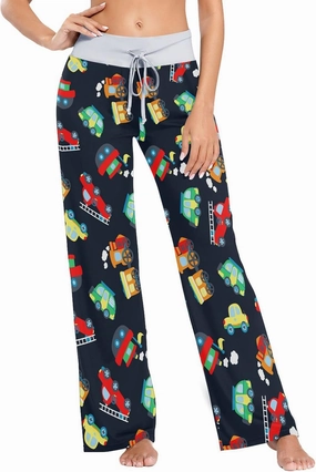 Truck Colorful Transport Car Women's Pajama Pants Under Construction Sleepwear XS-XL