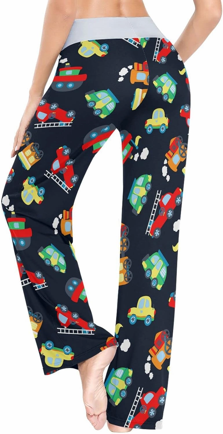 Truck Colorful Transport Car Women's Pajama Pants Under Construction Sleepwear XS-XL