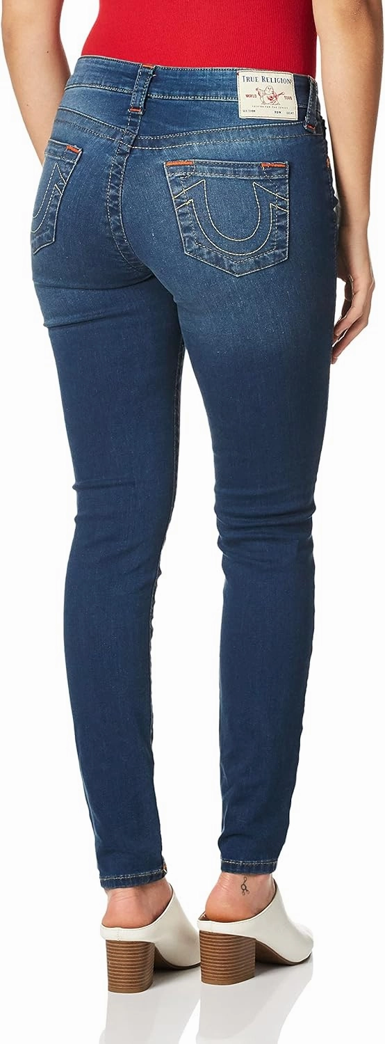 True Religion Women's Jennie Mid Rise Curvy Fit Skinny Ankle Jean