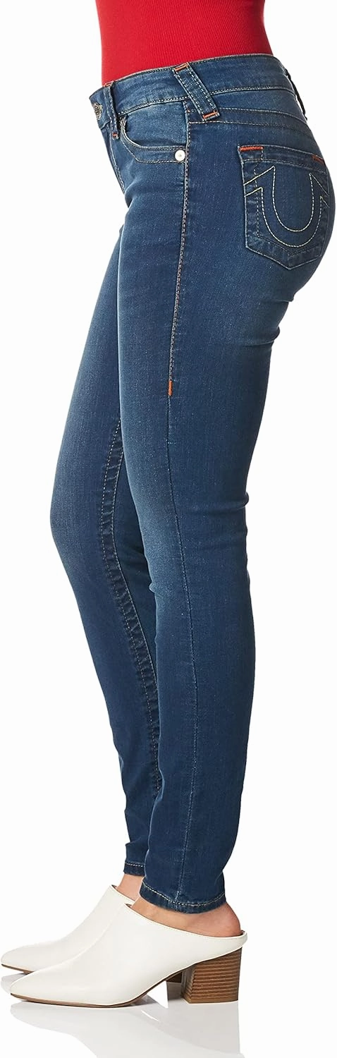 True Religion Women's Jennie Mid Rise Curvy Fit Skinny Ankle Jean