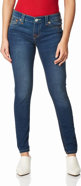 True Religion Women's Jennie Mid Rise Curvy Fit Skinny Ankle Jean