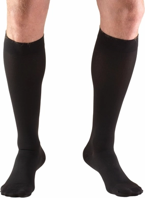 Truform 30-40 mmHg Compression Stockings for Men and Women, Knee High Length, Closed Toe, Black, Large