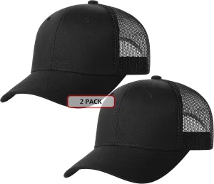 TSSGBL 2 Pack Snapback Trucker Baseball Hats Mesh Back Adjustable Blank Ball Caps for Men Women