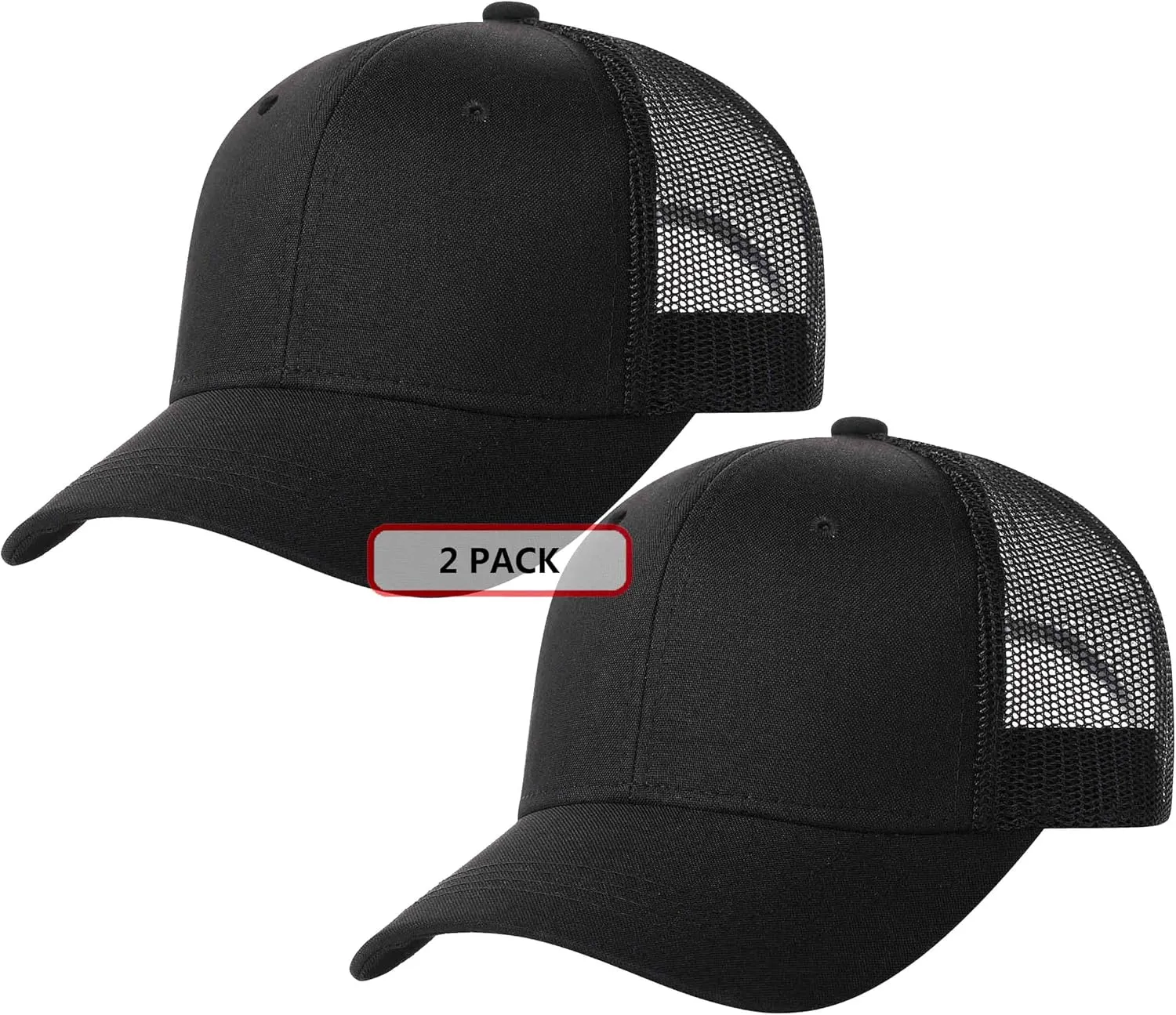 TSSGBL 2 Pack Snapback Trucker Baseball Hats Mesh Back Adjustable Blank Ball Caps for Men Women