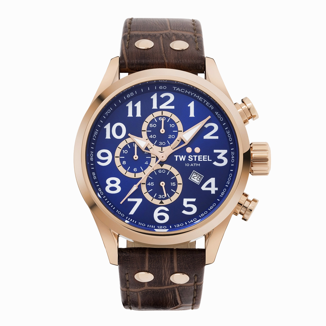 TW Steel Volante 45mm Chronograph Brown Leather